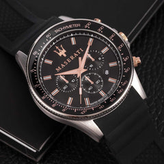 Maserati Men's Watch, SFIDA Collection, in Steel, Silicone - R8871640002 - Black