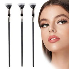 BANGFENG 3PCS Folding Angle Scalloped Lash Brush, New Mascara Fan Brush for Upper and Lower Lashes, Angled Eyelash Brush with Ergonomic Handle