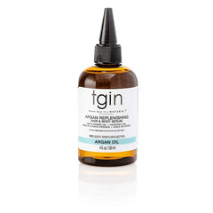 tgin Argan Replenishing Hair Serum - 4 Oz, Dry Hair, Moisturizing, Breakage Control, Paraben Free, Coconut Scent, Serum for Natural or Chemically Treated Hair, Hot Oil Treatment, Hair Styling Agent
