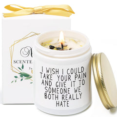 KORMMCO Get Well Soon Gifts for Women, Take Your Pain Scented Soy Candle, Feel Better, After Surgery Gifts for Women, Her, Friends, Vanilla&Lavender Scented Candles with Crystal
