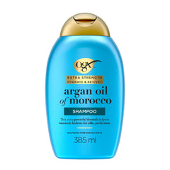 OGX Extra Strength Hydrate and Revive+ Argan Oil of Morocco Shampoo, Sulfate-Free Surfactants for Deep Hydration and Intense Revitalisation, Moroccan Argan Oil Shampoo for Dry, Damaged Hair - 385ml