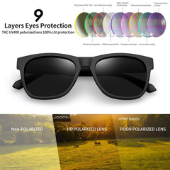 Joopin Square Polarized Sunglasses for Men Women, Classic Retro Sun Glasses UV400 Protection Driving Fishing