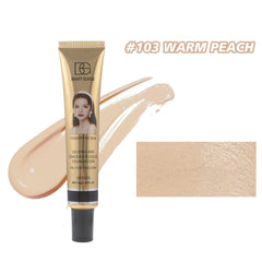 Matte Liquid Concealer Foundation New Formula Full Coverage Foundation Natural Moisturising Makeup Base Cream Smooth Long-Lasting Waterproof Oil Free Concealer Foundation 30 g (103 Warm Peach)