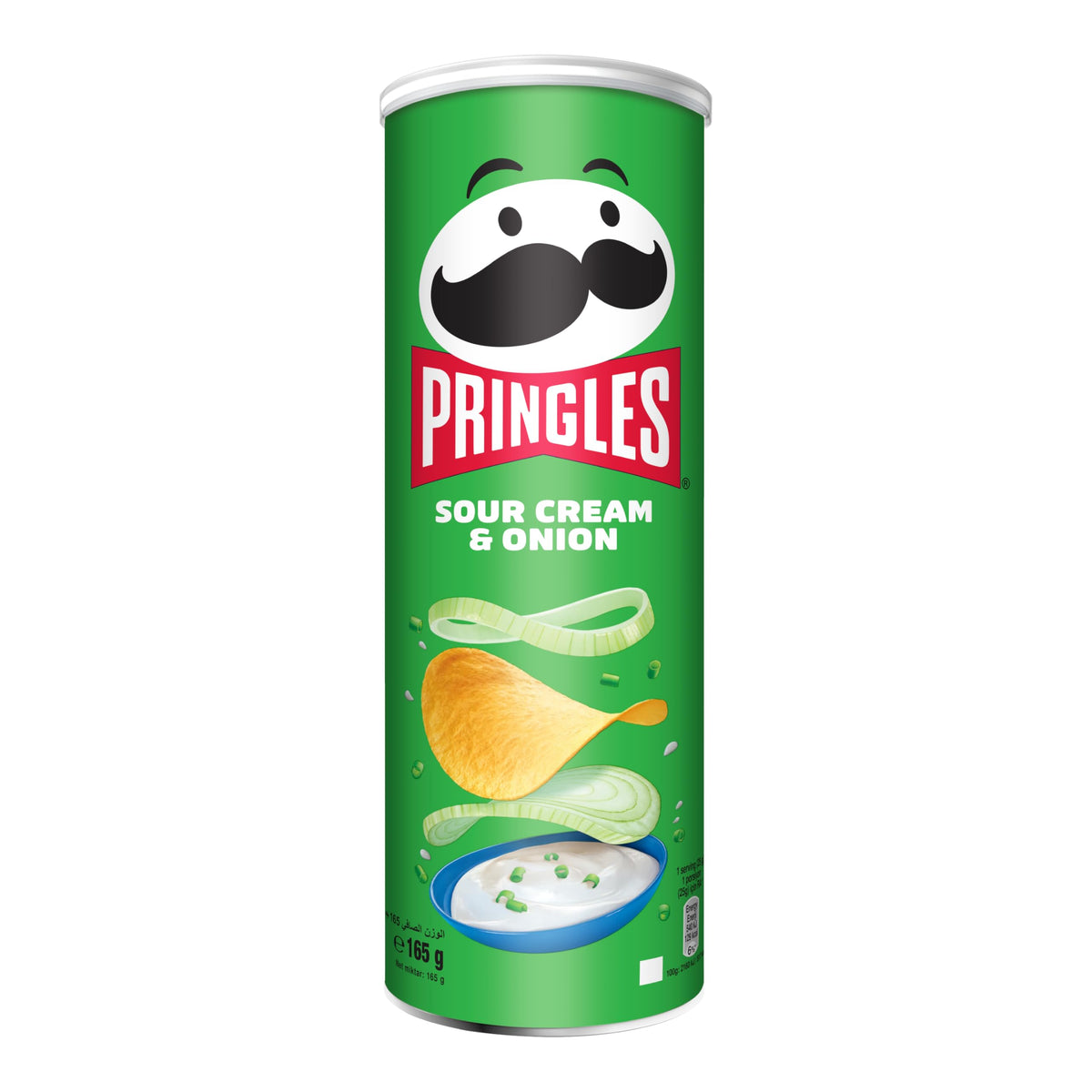 Pringles Sour Cream & Onion Flavour Potato Chips, Crispy Snack - 165gm