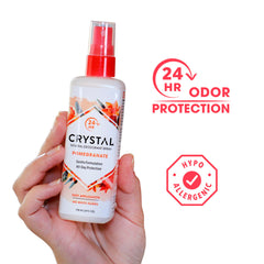 Crystal Essence Mineral Deodorant Spray- Body Deodorant With 24-Hour Odor Protection, Non-Staining Pomegranate Spray, Aluminium Chloride & Paraben Free, 4 FL OZ