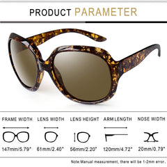 Joopin Polarized Sunglasses for Women, Ladies Big Frame Polarized Eyewear UV400 Protection Driving Fishing - Crystal Leopard/Brown