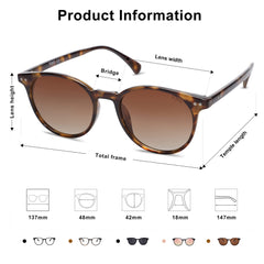 SOJOS Small Round Classic Polarized Sunglasses for Women Men Vintage Style UV400 Lens MAY SJ2113