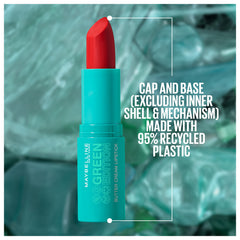 Maybelline Green Edition Butter Cream High-Pigment Bullet Lipstick, Shore, 0.12 oz