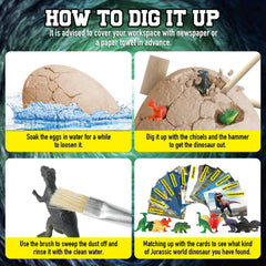 Creoos Dinosaur Egg Dinosaur Toys Dig Kit 12 Dinasour with 6 Digging Tools and Board Game Giant Dino Egg Large Big Gift for Kids Boys Girls Science Learning STEM Crafts Excavation Eggs Jurassic Toy