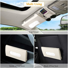 ZeeSquare Car Tissue Holder Organizer with Accessories (Beige)