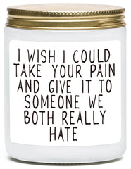 KORMMCO Get Well Soon Gifts for Women, Take Your Pain Scented Soy Candle, Feel Better, After Surgery Gifts for Women, Her, Friends, Vanilla&Lavender Scented Candles with Crystal