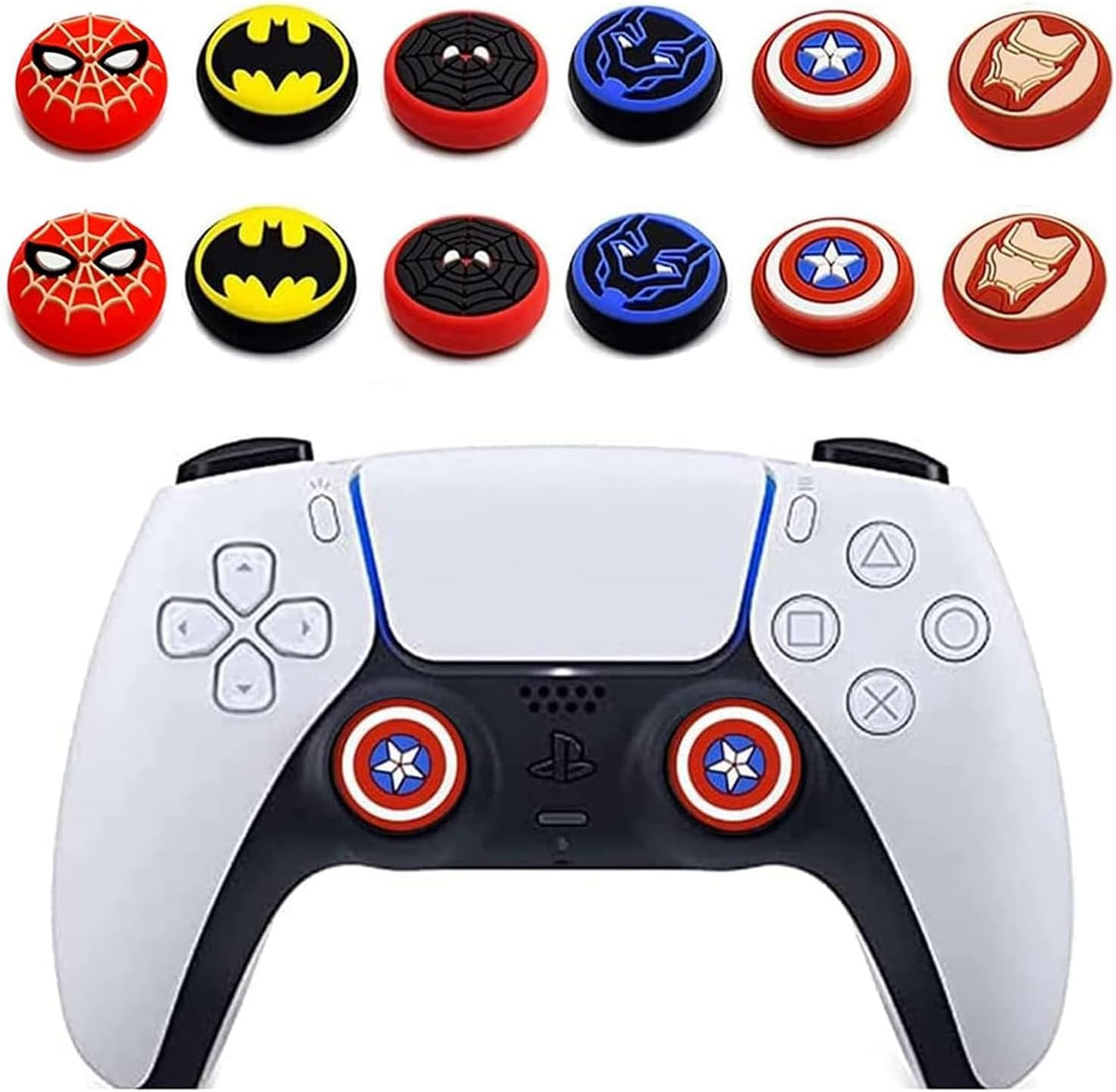 Jaeespon 12Pcs Analog Thumb Grip Stick Cover, Dualsense Wireless Controllers Game Remote Joystick Cap, Fantastic Non-Slip Silicone Handle Protection Cover for PS5/PS4/Xbox one/360/Nintendo Switch PRO