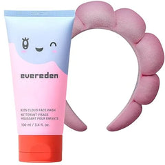Evereden Kids Cloud Face Wash Tropical Sorbet, Adorable Terry Spa & Makeup Headband Creamy & Fun Skin Care for Kids Easy to Use Face Wash Non toxic Skin Care