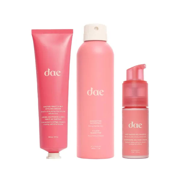 DAE Hair Care Set, Fairy Duster Dry Shampoo + Sunsetter Hairspray & 3-1 Styling Cream