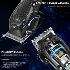 SPNOR Hair Clippers for Men Professional - Cordless&Corded Barber Clippers for Hair Cutting & Grooming Rechargeable Beard Trimmer