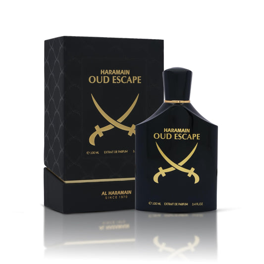 Al Haramain Oud Escape Extrait de Parfum 100ml – Long Lasting Arabic Fragrances Luxury Woody Unisex Perfume with Pineapple, Rose, Indonesian Oud, Amber & Woody Notes