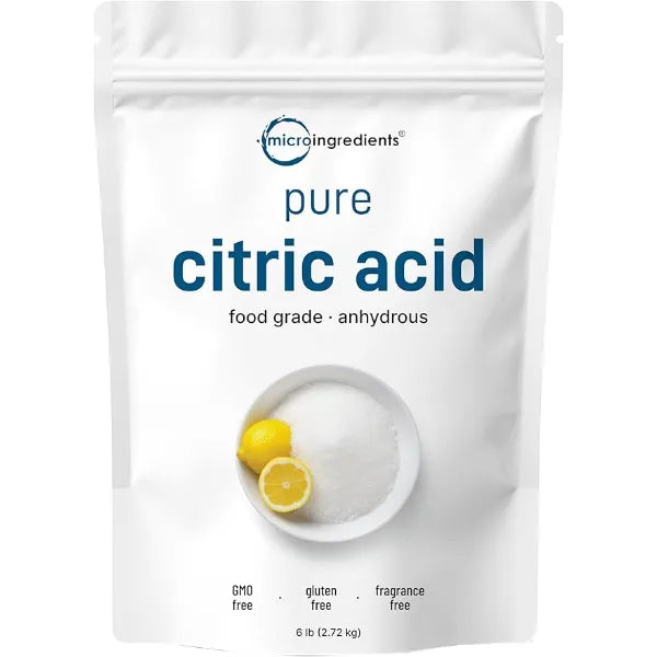 Citric Acid 6 Pounds, Food Grade, Fine Granular Powder | 100% Pure, Concentrated Anhydrous Form | Natural Preservative + Great for Cooking, Cleaning, & DIY Bath Bombs | Non-GMO