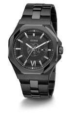 GUESS Men's 42mm Watch - Black Strap Black Dial Black Case