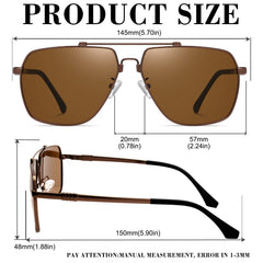 KANASTAL Polarized Sunglasses for Men Women, Large Memory Metal Frame Lightweight Sun Glasses 100% UV400 Protection Shades for Driving