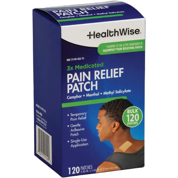 HealthWise Pain Relief Medicated Patch for Neck & Shoulder, 120 Count