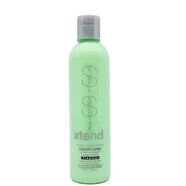 SIMPLY SMOOTH Keratin Replenishing Tropical Conditioner Keratin & Collagen Infused Daily Moisturizer For All Hair Types Restore Depleted Keratin To Provide Strength & Enhance Shine 8.5 Oz