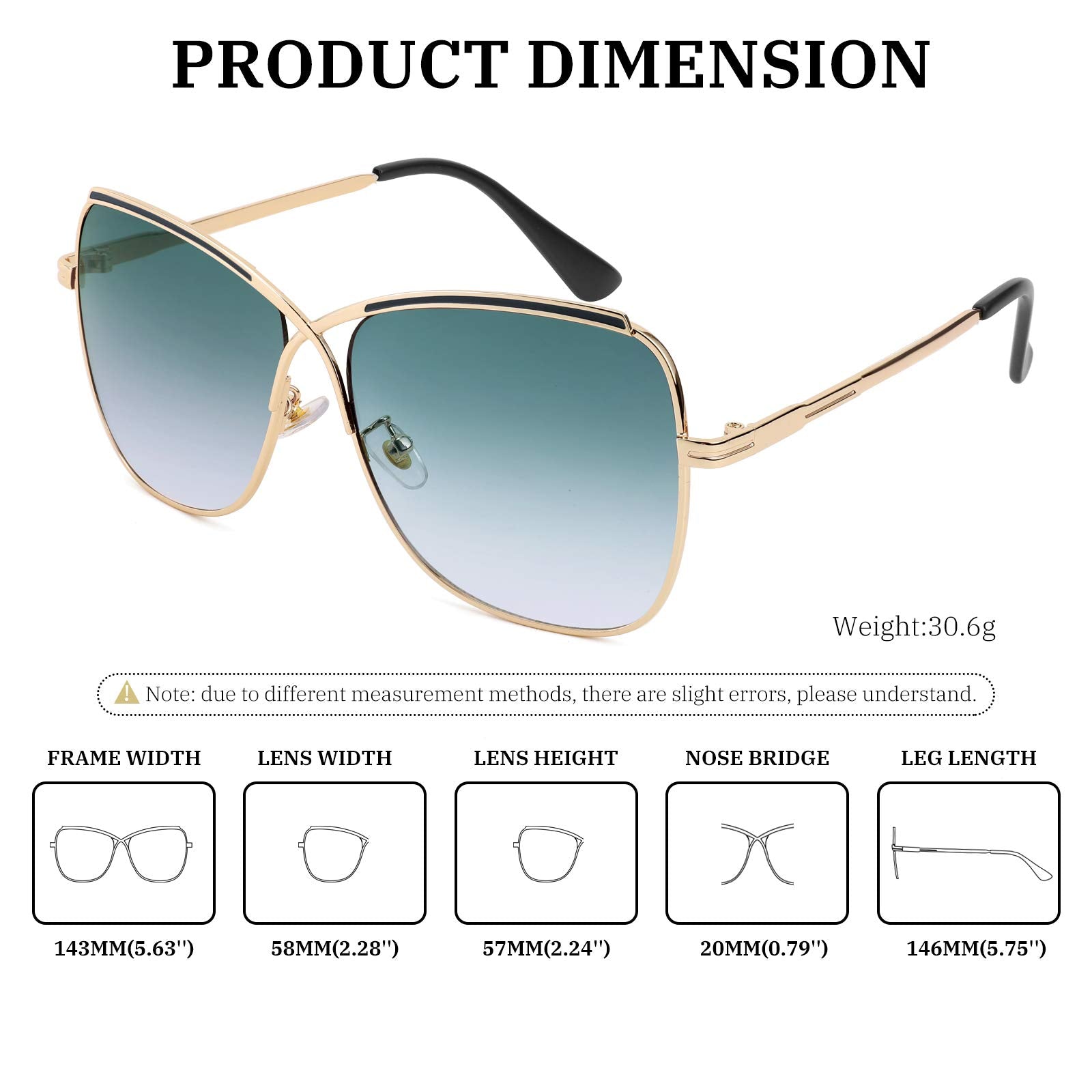 FEISEDY Womens Pilot Sunglasses Oversized Butterfly X Shape Design Cateye Cute Lady Sunglasses B2738