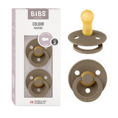 BIBS Pacifiers | Natural Rubber Baby Pacifier | Set of 2 BPA Free Soothers | Made in Denmark | Dark Oak | Size 6 18 Months