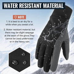 OZERO Winter Cycling Gloves for Men Women: Waterproof Windproof Anti-Slip Touchscreen Thermal Sports Gloves for Driving Hiking Bike Cycling Running - Black-grey