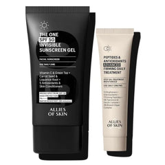 Allies of Skin Daily Face Sunscreen SPF 50 & Peptides Advanced Firming Daily Moisturizer | The Priming Protection Duo to Reverse Signs of Aging (1.7oz, 1.6 oz)