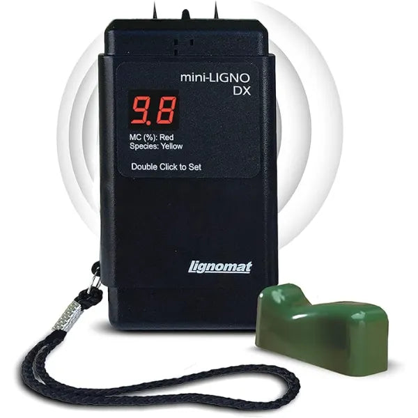 Lignomat mini Ligno DX Moisture Meter Wood Moisture Meter for Wood, Bamboo, Laminates, Gypsum, Drywall & Different Wall Boards Humidity Tester for Woodworking, Flooring, Restoration Projects