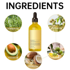 Hey Keratin Veganic Natural Hair Growth Oil, Veganic Rosemary Oil, Natural Hair Growth oil for Black Women, for Women and Men Dry Damaged Thin hair Growth (3 PCS)