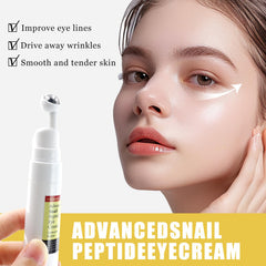 Snail Peptide Eye Serum, 360° Massage Ball Roll-On for Moisturizing and Firming, Under Eye Roller Cream with Niacinamide and Snail Mucin, Reduces Dark Circles, Puffiness, Wrinkles, and Fine Lines