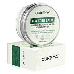 OUKEYA Tea Tree Oil Balm for Skin 100% Natural for Acne, Athlete's Foot, Chafing, Insect Bites, & Rashes, Moisturize Dry Sensitive Skin, Multi-Purpose Skincare 2.82 oz