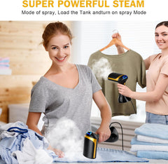 MOLOR Portable Steamer for Clothes, Handheld Garment Steamer With 350ml Water Tank,30-Second Fast Heat-up, Auto-Off,1500W Powerful Fabric Wrinkle Remover for Home And Travel (Black)
