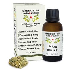 Drsous Ca Organic Bay Leaf Oil 30ml | 100% Pure Cold Pressed Essential Therapeutic Grade Oil for Hair Growth, Ache Free Body and Muscle Massage | Made in Palestine