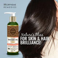 Organic Sesame Pure ColdPressed Oil For Hair, Body, Skin Care, Massage, 200 ml