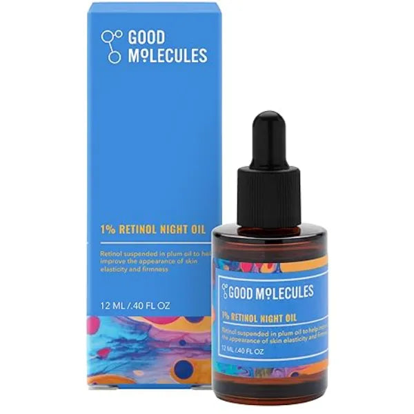 Good Molecules 1% Retinol Night Oil Retinol and Rosehip Face Oil Formula for Look of Fine Lines & Wrinkles, Anti-Aging, Skin Firming, and Moisturizing Skin Care for Face