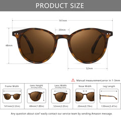 SUNGAIT Women's Classic Vintage Round Polarized Sunglasses Retro Style UV400 SGT166