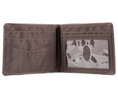 Big Skinny Men's Slimline Leather Bi-Fold Slim Wallet, Holds Up to 25 Cards - ‎Brown