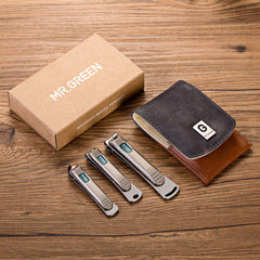 MR.GREEN 3 pcs Nail Clippers Set Stainless Steel Nail Clippers & Slant EDG Toenail Clipper Cutter for Men and Women