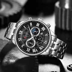 CURREN Original Brand Stainless Steel Band Wrist Watch For Men With Brand (Box & Bag)-8427