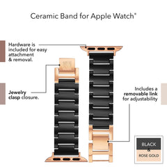 Anne Klein Ceramic Link Fashion Bracelet for Apple Watch, Secure, Adjustable, Apple Watch Replacement Band, Fits Most Wrists