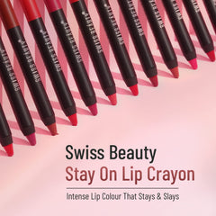 Swiss Beauty Non Transfer Matte Crayon Lipstick - (Smoke Red, 3.5g)