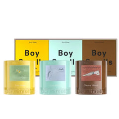Boy Smells Votive Trio Scented Candles Set Spa Water, Sauna Wood & Yuzu Zesty 3 x 2.8 oz Soy Wax Candles