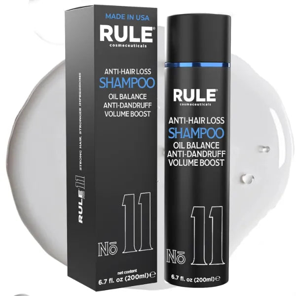 RULE COSMECEUTICALS No.11 Anti-Hair Loss Shampoo for Men, DHT Blocker and Root Activator for Hair Regrowth, Anti-Dandruff & Oil Control Formula, Thickening & Strengthening for Thinning Hair - 200 mL