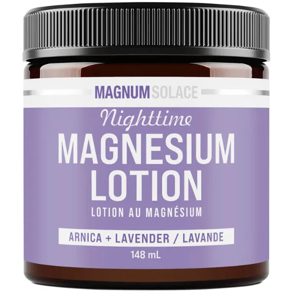 Magnum Solace Nighttime Magnesium Lotion with Arnica Highly Concentrated Magnesium for Muscles & Joints Apply to Legs or Feet Before Bed Skin Friendly