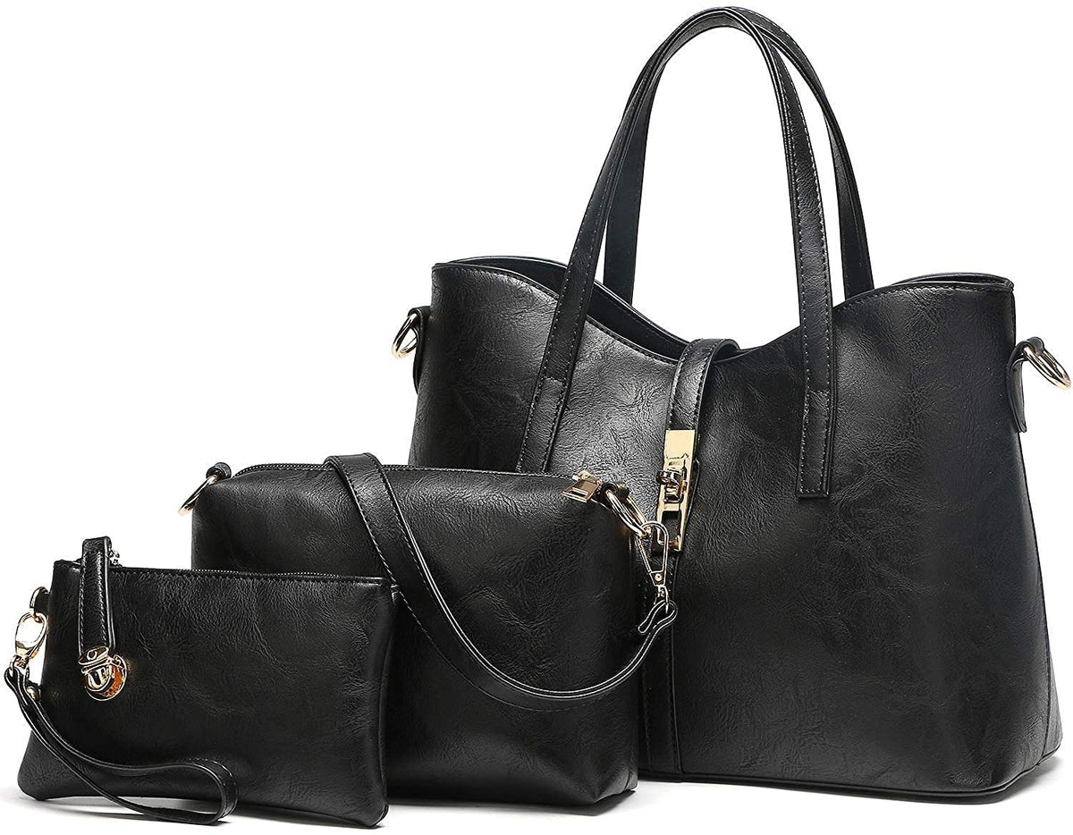 TcIFE Purses and Handbags for Womens Satchel Shoulder Tote Bags Wallets - Black