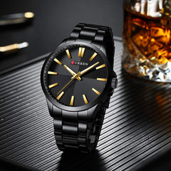 CURREN Anself 8322 Man Watch Man Sport Watch Man Waterproof Outdoor Wristwatch Man Watch Man Quartz Watch Business Watch Male Watch for Men - Black