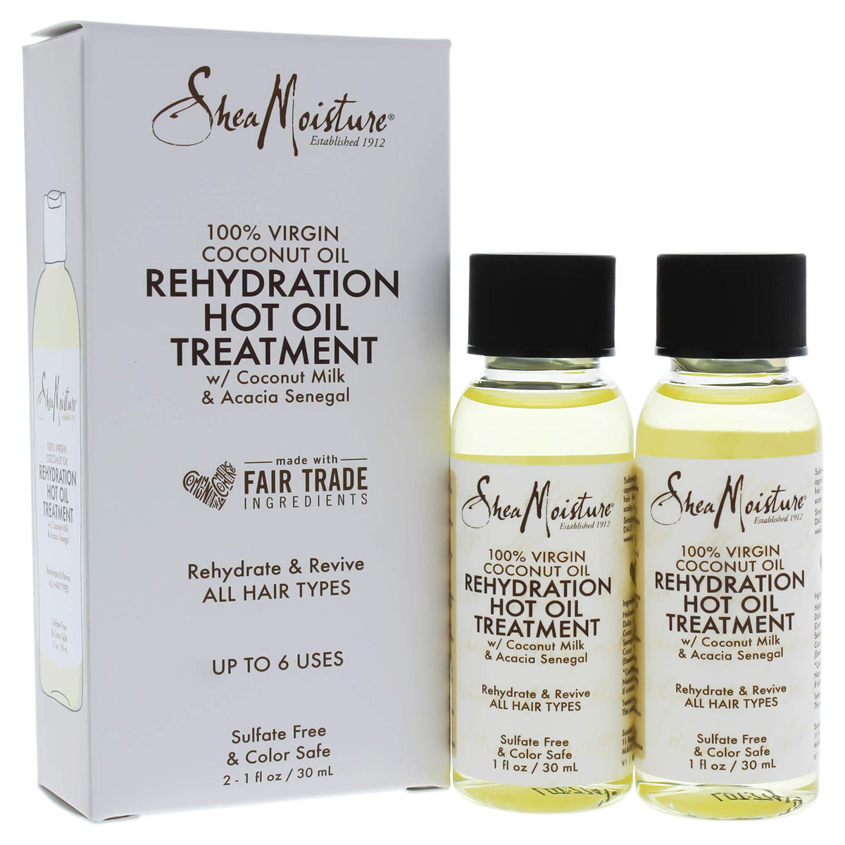 SHEA MOISTURE 100 Percent Virgin Coconut Oil Rehydration Hot Oil Treatment for Unisex - 1 oz