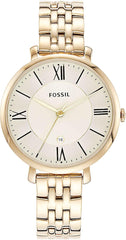 Fossil Women's Quartz Watch, Analog Display and Stainless Steel Strap Beige, Gold